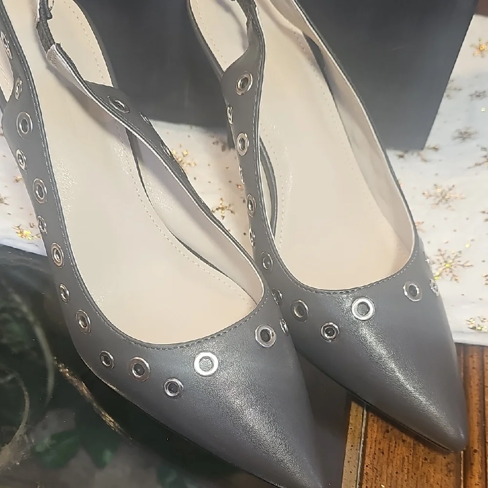 French Connection Gray Slingback Heels